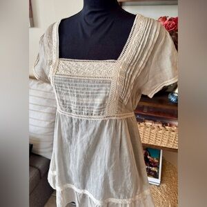 Matty M Cream Lace Blouse